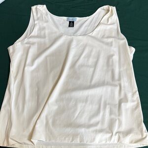 Clear Sky Women’s Tank Top 3X White Sleeveless Shell Blouse Plus Size